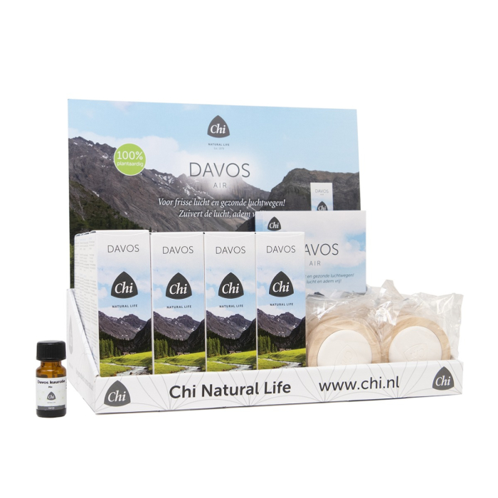 Display: 30ml Davos Kuurolie + gratis Aromastone wood