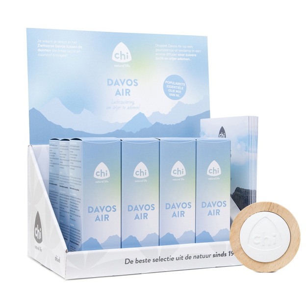 Display: 30ml Davos Kuurolie + gratis Aromastone wood