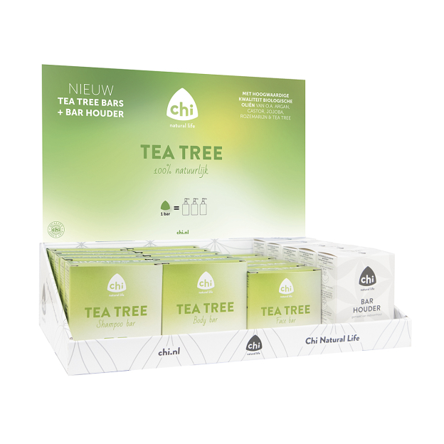Display: Tea Tree bars + bar houder