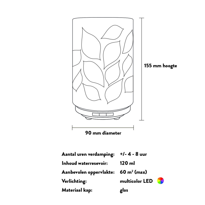 Leaves Aroma Diffuser + Gratis mix olie naar keuze
